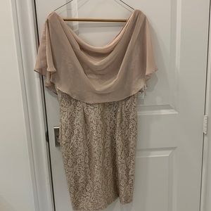 Flesh/nude/beige gold colored cocktail dress